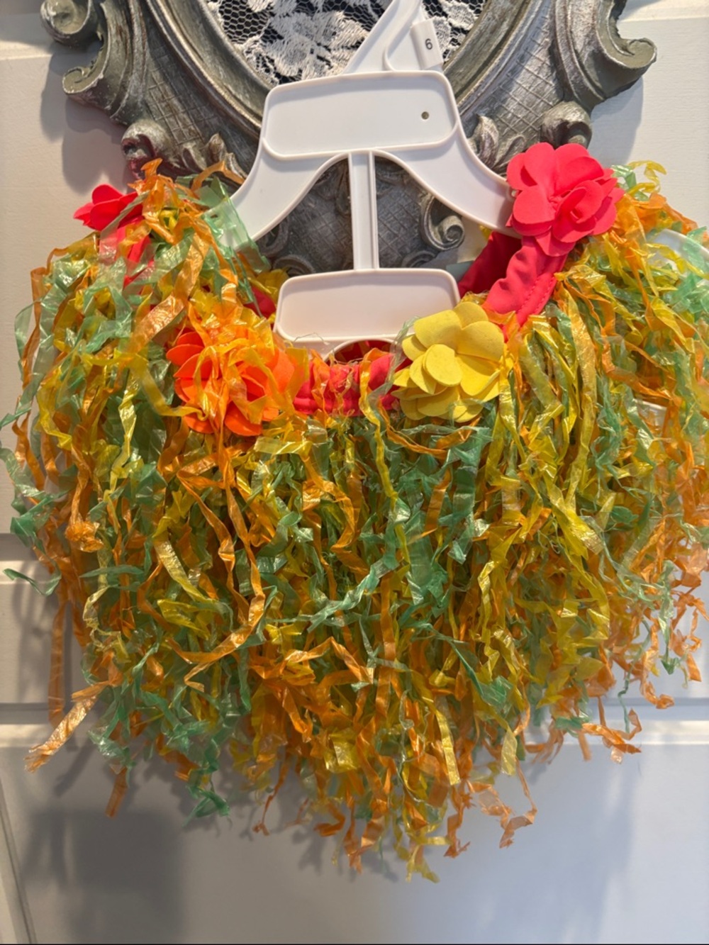 Cat and Jack Tropical Fringe kids Luau Hula Skirt with Floral Waistband